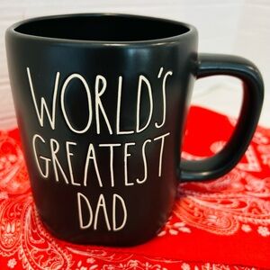 NEW Rae Dunn World's Greatest Dad Cup Mug Farmhouse Great Father's Day Gift Idea